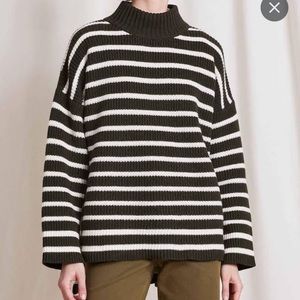 Apiece apart eco Carolina pullover in olive stripe